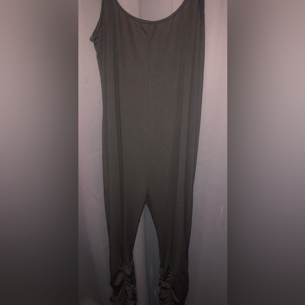 Rouge SOLID RUCHED JUMPSUIT TIGHT TANK TOP STACKED PANTS SIZE 4X